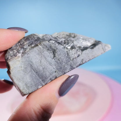 Rainbow Labradorite Small Semi-Polished Slab Piece (Video)