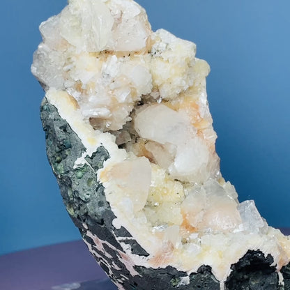 Peach Heulandite Cluster Geode Standing Medium Freeform