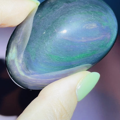 Rainbow Obsidian Palmstone (Video)