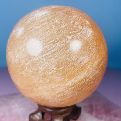 Orange Selenite (Satin Spar) Large Sphere 8cm