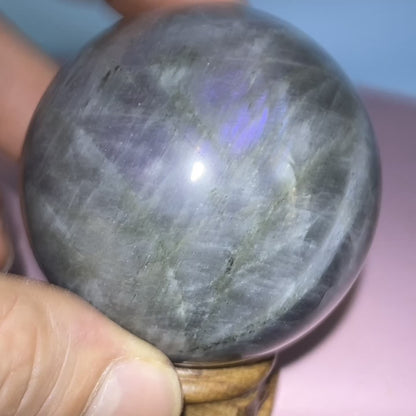 Purple Labradorite Large Sphere (Video)