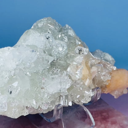 A Grade Diamond Apophyllite + Peach Stilbite Medium Cluster