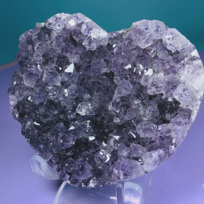 Amethyst Cluster Heart Carving with Agate (Video)