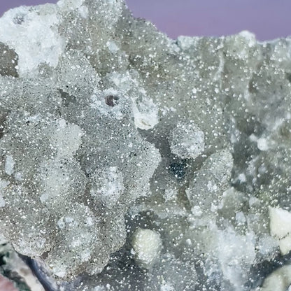 Sugar Amethyst with Chalcedony + Calcite Medium Cluster (Video)