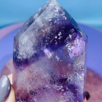 High Grade Trapiche Amethyst Chunky Medium Tower (Video)