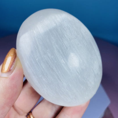 Selenite (Satin Spar) Palmstone 7.5cm