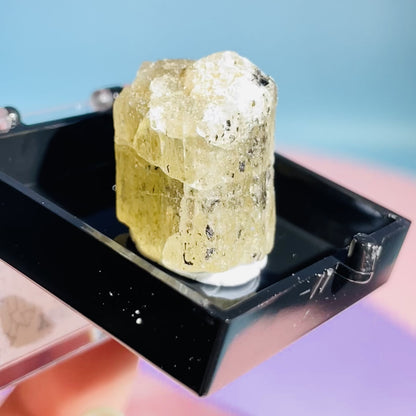 Yellow Scapolite Crystal Specimen in Box