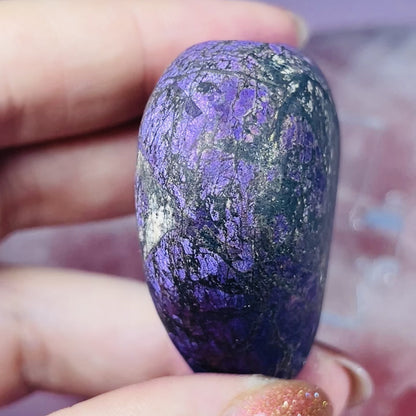 Purpurite Heart Medium Carving (Video)