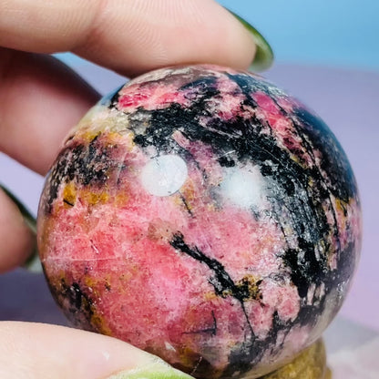 High Grade Rhodonite + Quartz Medium Sphere