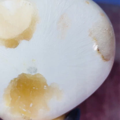Peach Stilbite + Scolecite Heart Medium Carving (Video)