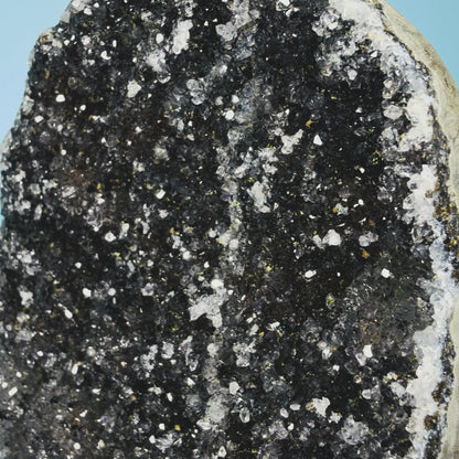Black Amethyst Medium Semi-Polished Cluster Freeform with Agate (Video)