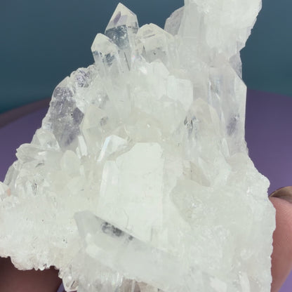 Clear Quartz Small Cluster (Video)