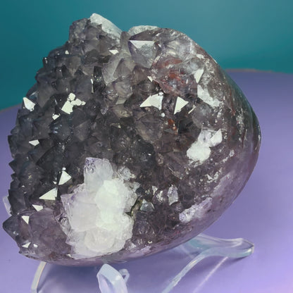 Amethyst Cluster Heart Carving with Agate (Video)