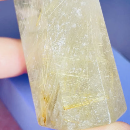 Rutilated Smoky Quartz Small Chunky Tower (Video)