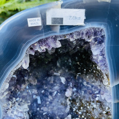 Dark Amethyst + Agate Large Geode Cave (Video)