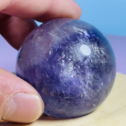 High Grade 'Trapiche' Phantom Amethyst Medium Sphere (Video)