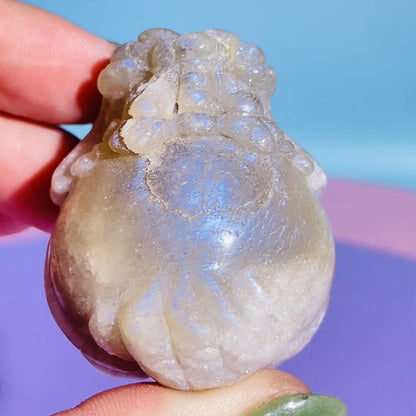 Flashy Belomorite Moonstone 'Pixiu' Dragon Small Carving