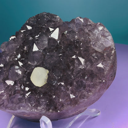 Amethyst Cluster Heart Carving with Agate + Calcite (Video)