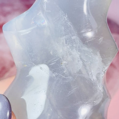 Blue Rose Quartz Medium Flame Freeform (Video)