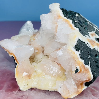 Peach Heulandite Cluster Geode Medium Freeform