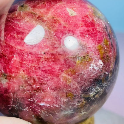 High Grade Rhodonite + Quartz Medium Sphere