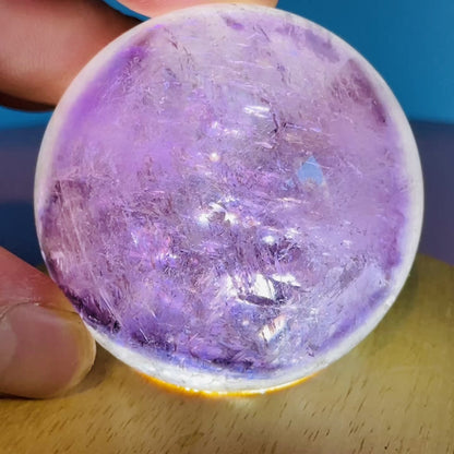 High Grade 'Trapiche' Phantom Amethyst Medium Sphere (Video)