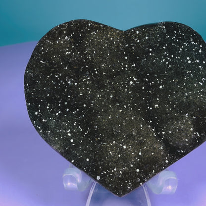 Rainbow Amethyst Druzy Heart Carving with Agate (Video)