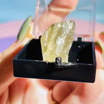 Yellow Scapolite Crystal Specimen in Box