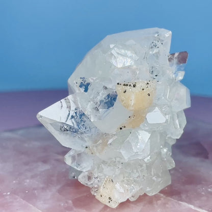 A Grade Diamond Apophyllite + Peach Stilbite Small Cluster