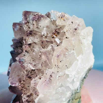 Amethyst + Cacoxenite Medium Standing Cluster (Video)