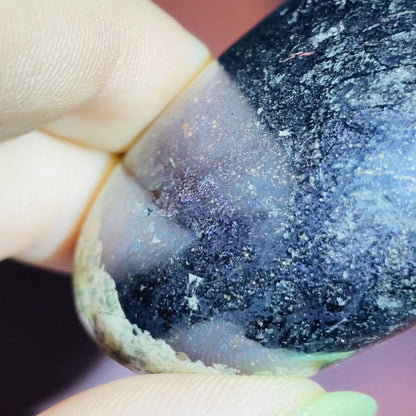 Rare Covellite Metallic Palmstone with Pink Fire Flash! (Video)