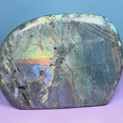 Rainbow Labradorite Large Freeform (Video)