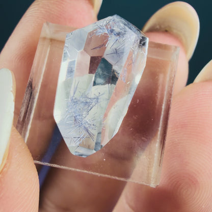 High Grade 'Blue Needle' Dumortierite in Quartz Mini Freeform