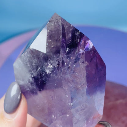 High Grade Trapiche Amethyst Chunky Medium Tower (Video)