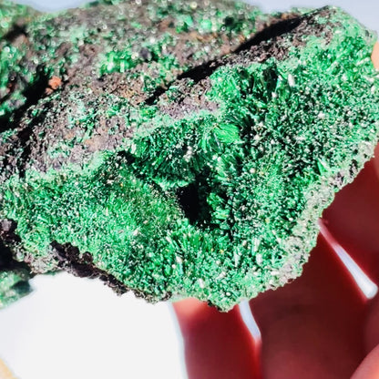 Velvet Silky Malachite Medium Raw Cluster Specimen (Video)