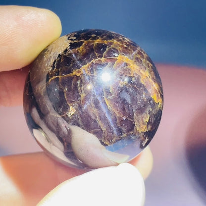 Asteriated Almandine 'Star Flash' Garnet Medium Sphere (Video)