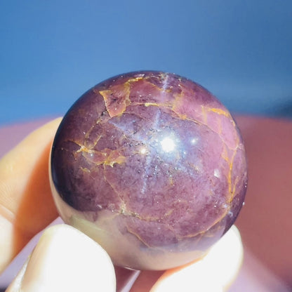 Asteriated Almandine 'Star Flash' Garnet Medium Sphere (Video)