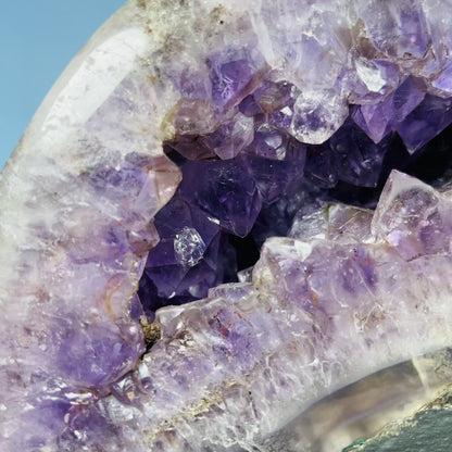 Amethyst Cluster Fully-Polished Geode Small Cave (Video)