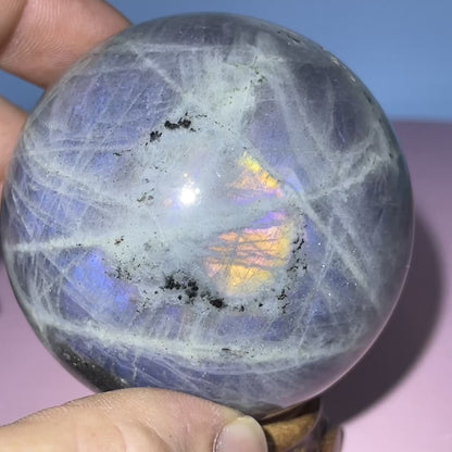 Purple Labradorite Large Sphere (Video)