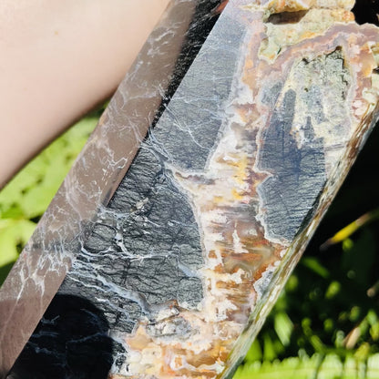 RARE Indonesian Tube Agate + Black Basalt XXL Statement Tower