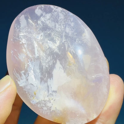 High Grade Rose Quartz + Agate Palmstone (Video)