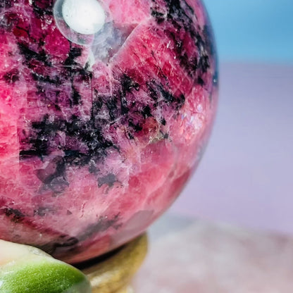 High Grade Rhodonite + Quartz Medium Sphere