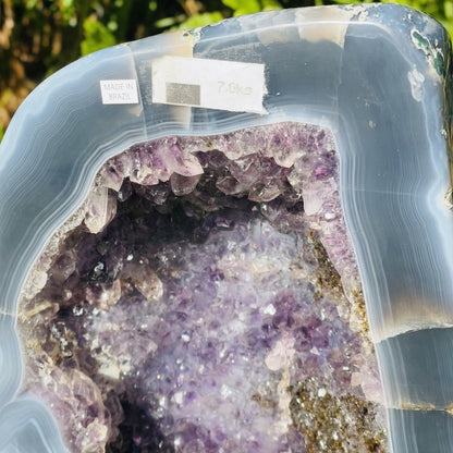 Dark Amethyst + Agate Large Geode Cave (Video)