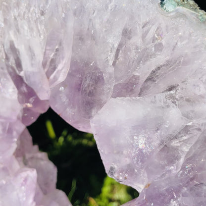 Amethyst Geode Ring XL Slab on Metal Stand (Video)