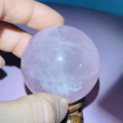 Rose Quartz Medium Sphere (Star Flash in Video!)