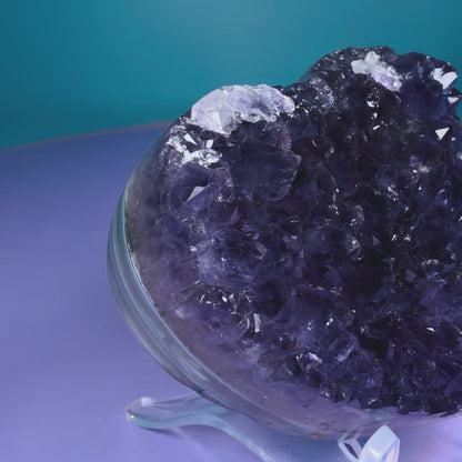 Amethyst Cluster Heart Carving with Agate (Video)