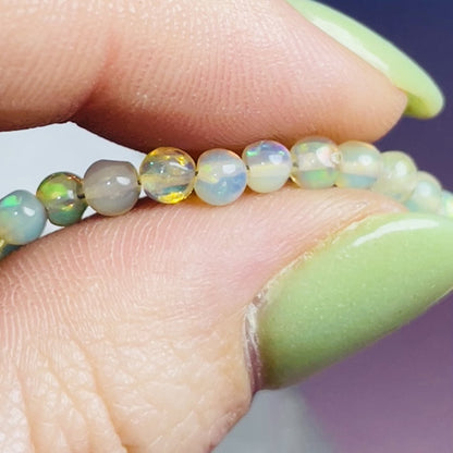 Rare Ethiopian Fire Opal 4mm Bracelet (Video)