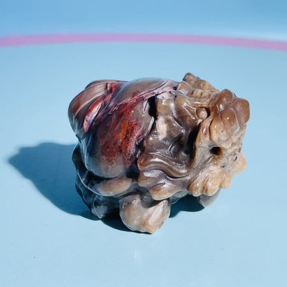 Petrified Wood 'Pixiu' Dragon Small Carving