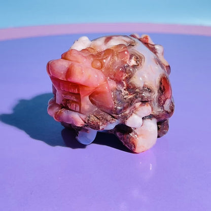 Red Flower Agate 'Pixiu' Dragon Small Carving
