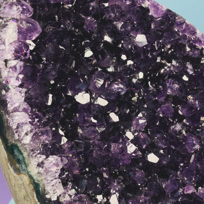 Amethyst Medium Semi-Polished Cluster Freeform with Agate (Video)